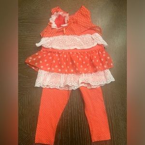Two piece coral tank and pant set